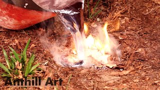 Casting a Yellowjacket Nest with Molten Aluminum [upl. by Lenci]