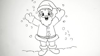 Kako nacrtati veselog Deda Mraza lakoHow to draw a happy Santa Claus [upl. by Akeit137]