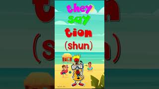 The Sound of tion Suffix  When tion sounds like shun  Phonics Mix  shorts [upl. by Egdamlat391]