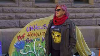 Melanie speaks from the Minneapolis City Hall encampment protests Oct 10 2022 [upl. by Giess]