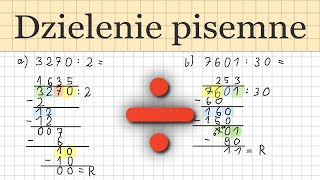 Dzielenie pisemne w słupku  Matematyka [upl. by Verine918]