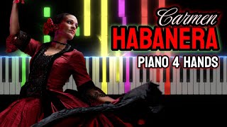 Carmen  Habanera FOR PIANO 4 HANDS [upl. by Zaid445]