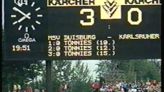 MSV Duisburg 62 Karlsruher SC1991 Michael Tönnies bis 2015 schnellster Hattrick der Bundesliga [upl. by Fantasia]