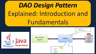 DAO Design Pattern Explained Introduction and Fundamentals  Data Access Object Design Pattern [upl. by Eiramanin]