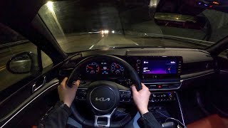 2022 Kia K5 GTLine AWD  POV Night Drive Binaural Audio [upl. by Drolyag]