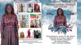 CELEBRATING THE LIFE OF DEBORAH LETITIA WILLIAMS Nee THOMAS Main [upl. by Silbahc]