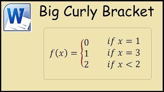 How to add a big curly bracket in Microsoft Word [upl. by Arlyne]