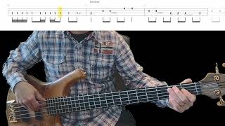 Bobby Womack  Across 110th Street Bass Cover with Playalong Tabs in Video [upl. by Meit]