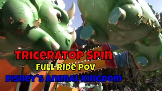 TriceraTop Spin POV at Disneys Animal Kingdom [upl. by Aissirac920]