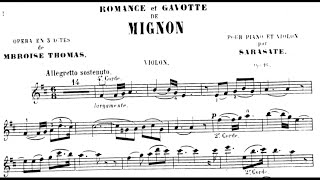 Sarasate  Romance et Gavotte de Mignon Op 16 in D Major Sheet Music [upl. by Arahc]