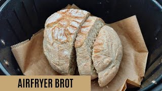 Brot backen in der Heißluftfritteuse  einfaches Brot Rezept aus dem Airfryer [upl. by Atteuqahs]