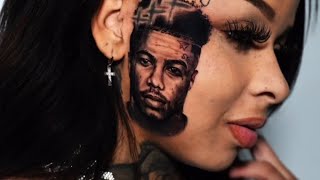 Chrisean Rock tattoos Blueface mugshot on her cheek [upl. by Haslett]