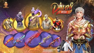 DIWALI WISH EVENT FREE FIRE 2024 DIWALI CARNIVAL GOLDEN SHADE  FF NEW EVENT  FREE FIRE NEW EVENT [upl. by Valentijn]