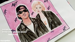 Drawing rose and Bruno Mars from APT song part2 apt rosé brunomars [upl. by Acnaib]