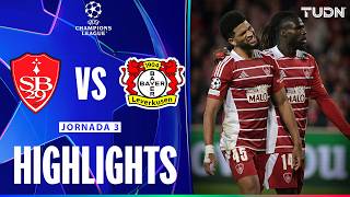 HIGHLIGHTS  Stade Brestois vs Bayer Leverkusen  UEFA Champions League 2425  TUDN [upl. by Nnylyrehc]