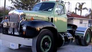 Antique Lime Green Mack B61 Thermodyne Diesel Truck [upl. by Abagail]