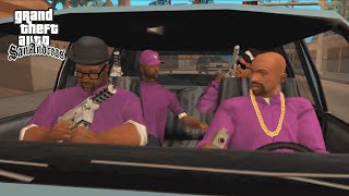 Ballas vs Groves Drive By Mission in GTA San Andreas Gangs Switch [upl. by Eilssel]