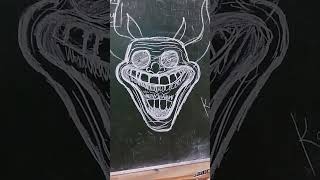 Troll face blackboard drawing [upl. by Okiek]