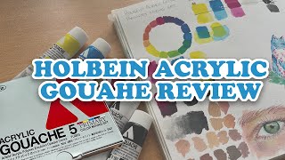 Holbein Acrylic Gouache Primary Colours Mixing Set A Comprehensive Review with Swatches [upl. by Elyad]