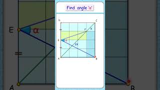 Square  find angle alpha maths geometry circle olympiad cds cat sat iit ssc cgl 101 [upl. by Bergmans851]