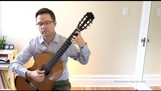 Brouwer Etude No 5 Estudios Sencillos and Lesson for Classical Guitar [upl. by Zingale376]