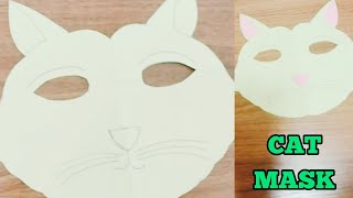 How to make cat mask  how to draw cat  home made cat paper face mask  DIY crafts cat face [upl. by Iggep]