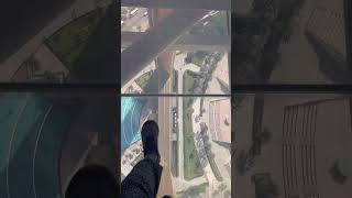 Walk in the glass floor walk glassfloor glass dubaiframe dubaitour travel shorts skywalk [upl. by Ahsemaj]