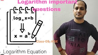 Logarithm class 09 ICSE important Maths [upl. by Drofub338]