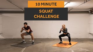 CHALLENGE YOURSELF  10 MIN intense SQUAT WORKOUT no equipment  no repeat  008 [upl. by Etram]