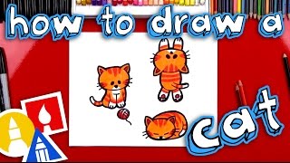 How To Draw A Cartoon Cat [upl. by Lemal940]