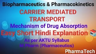 Carrier Mediated Transport  Mechanism of Drug Absorption  Biopharmaceutics amp Pharmacokinetics [upl. by Jessie]