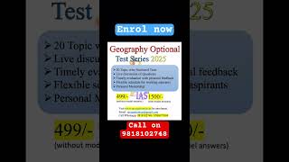 Geography Optional Test Series 2025 upsc2025 geographyoptional testseries [upl. by Ahsirkal602]