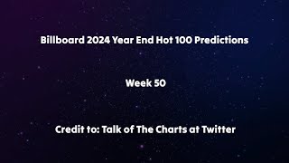 Billboard Year End 2024 Projections Week 50 [upl. by Eronel]