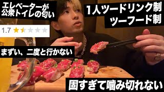 【食べログ】評価の低い肉寿司屋の肉が硬すぎて噛み切れないと店員にクレームした結果… [upl. by Lisab]