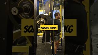 Squats 100kg first time 6 reps squats gym gymmotivation squatchallenge cutweight gymboss [upl. by Wengert]