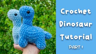 Crochet Dinosaur Tutorial  Free Brontosaurus Crochet Pattern Part 1 [upl. by Aitnic]