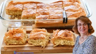 Savory crispy Bougatsa aka Tyropita wPhyllo pastry  Μπουγάτσα Τυρόπιτα Αλμυρή με Φύλλο Κρούστας [upl. by Maximo]