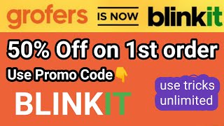 BLINKIT 50 off  Offer code Grofers is Now Blinkit  10 minute Delivery Proof [upl. by Atilrak]