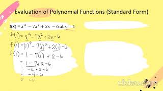 Grade 10 Math Quarter 2 Evaluation of Polynomial Functions [upl. by Eatnohs]