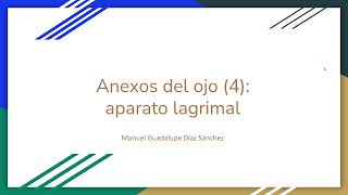 Anatomía del ojo 6 aparato lagrimal [upl. by Gracye]