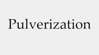 How to Pronounce Pulverization [upl. by Davilman]