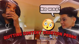 QUITTING CONTENT CREATION FOREVER PRANK THEIR REACTIONS WERE… 😳🫢 [upl. by Fan481]