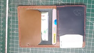 Bifold wallet full leather handmade [upl. by Ardnaet]