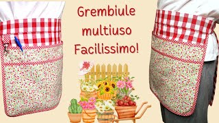 Grembiule corto multiuso facile e veloce  How to make easy apron [upl. by Nivre32]