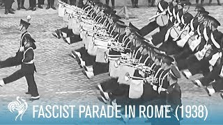 Italian Soldiers Goose Step for Hitler and Mussolini  War Archives [upl. by Ebaj]