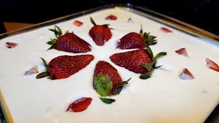 Quick and yummy Strawberry Dessert  No cook No bake dessert Recipe  Supreme Taste [upl. by Pinter]