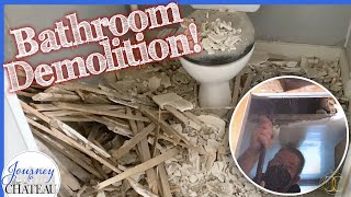 French CHATEAU Bathroom DEMOLITION  The Ceiling is Coming Down  Journey to the Château Ep 176 [upl. by Suqram]