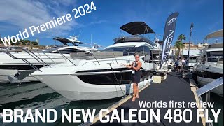 WORLD PREMIER OF THE BRAND NEW GALEON 480 FLY DIRECT FROM CANNES YACHTING FESTIVAL [upl. by Werner585]