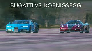 Bugatti Chiron VS Koenigsegg Agera RS 100400 KMH Roll race comparison [upl. by Sidney]