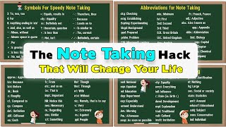 HOW TO TAKE NOTES QUICKLY 150 Useful Symbols amp Abbreviations For Speedy Note Taking [upl. by Filmore]